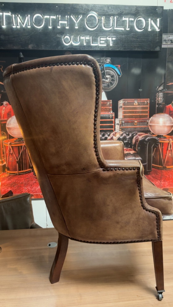 Timothy Outlet Eichholtz Poltrona Vintage in Pelle Marrone L43 L55 Nuova – Timothy Oulton, Poltrone, Leather (photo 2 of 4)