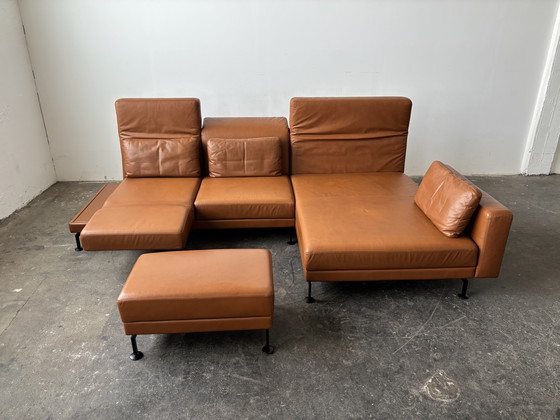 Image 1 of Brühl Moule designer corner sofa couch leather cognac