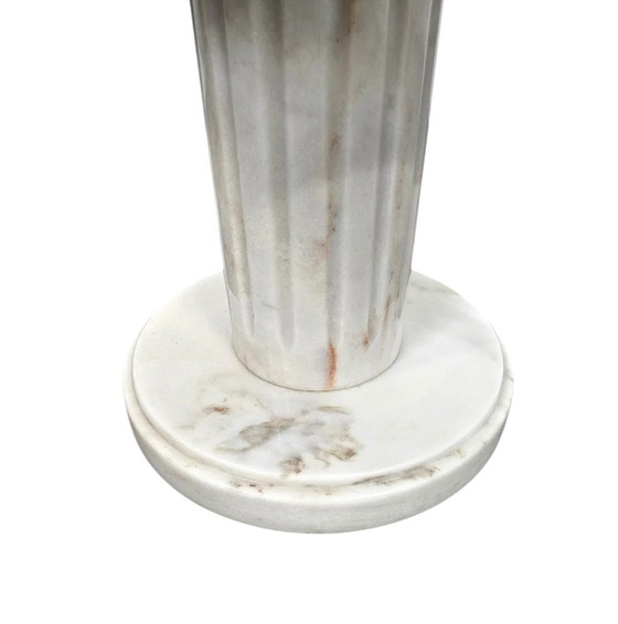 Neoklassieke Italiaanse wit Drapery marmeren Bijzet-/Salontafel – Koffietafelboeken, Marble (photo 15 of 17)