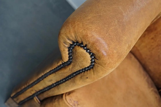 Image 1 of Poltrona vintage da club olandese in pelle color cognac