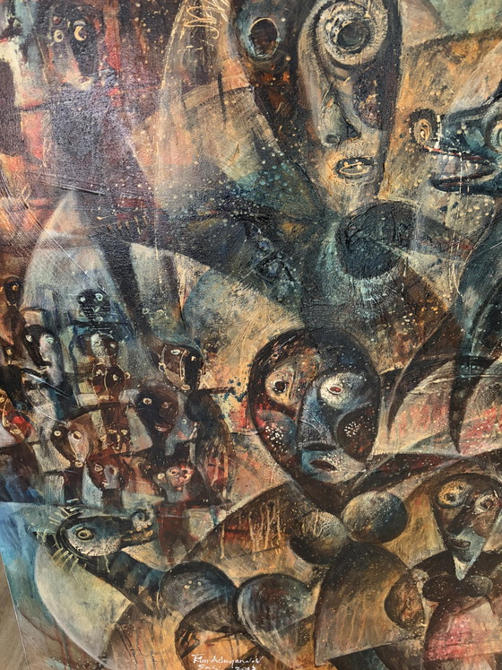 Gemälde Kun Adnyana „Komunitas Purba“ – Kunst, Canvas (photo 9 of 10)