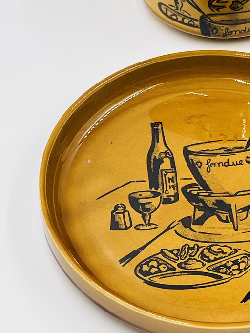 Batch of Gien mustard dishes