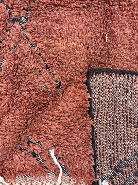 Image 1 of Moroccan Rug Handmade Wool Rug Beni Ouarain Style Berber Rug Boho Rug Neutral Brown Rug Minimalist Area Rug