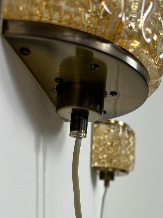 Image 1 of Paire d’appliques vintage, verre Murano et laiton, Suède, 1960