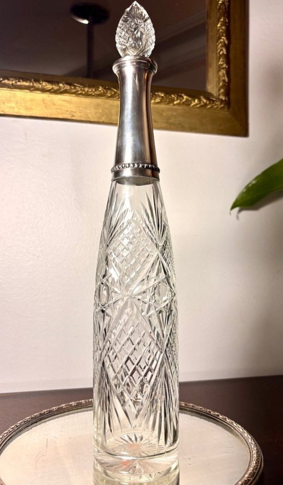 Image 1 of carafe Baccarat col en argent