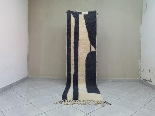 Handmade Beni Ouaraine Rug, 75/300 cm – Alberto Bazzani, vloerkleden en tapijten, Wool