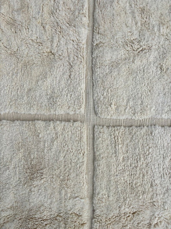 Image 1 of LUXURIOUS CUSTOM RUG, 300X300cm Moroccan Berber Rug, Unique White & Gray Rug, Handmade Geometric Carpet,