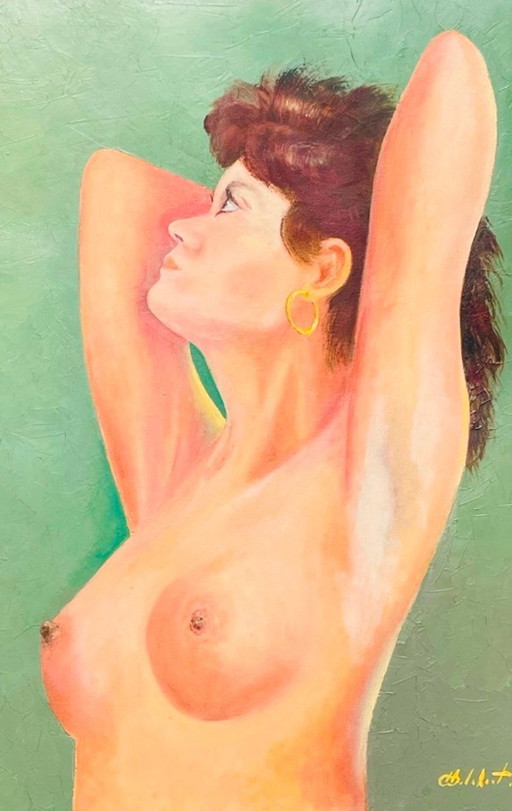 Gemälde von Camille Delahaut, Akt „Jill“ Vintage