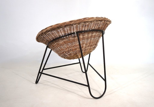Rattankorb-Sessel, 1960