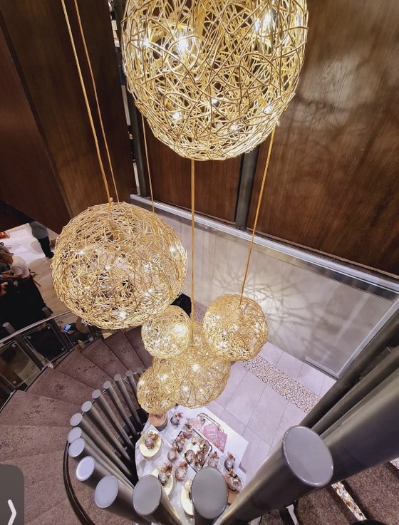 Catellani & Smith Fil de Fer LED Pendant Light 9 Spheres Gold – Pendant lamps, Metal, Aluminium (photo 4 of 13)
