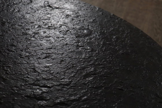 Image 1 of Tavolino da caffè di Peter Draenert Studios in pietra fossile e rovere, Germania, anni '70