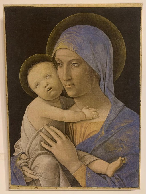 Andrea Mantegna "Madonna met Kind" – 1:1 Museumkwaliteit Gespannen Canvas Print (43x31 cm)