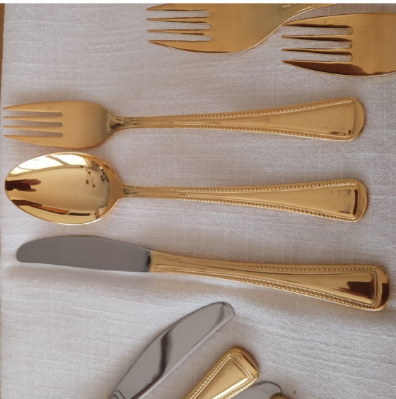 Image 1 of Posate Imperiali Olympia 37 pezzi placcati oro duro con oro 24 carati