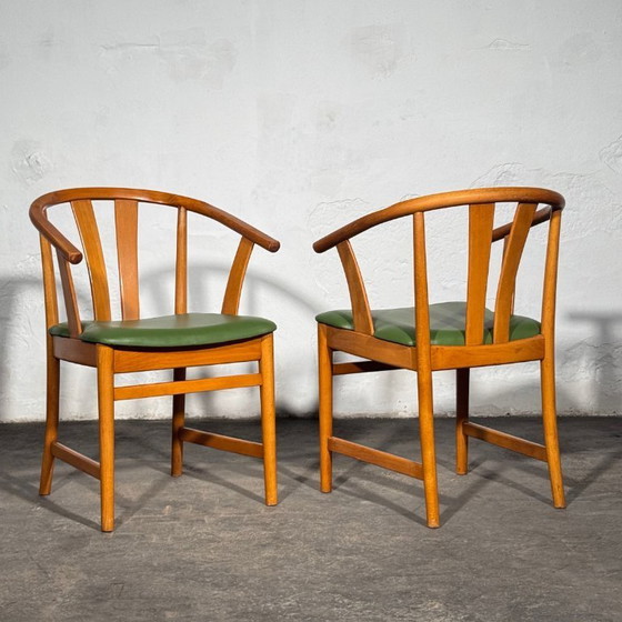 Image 1 of Set of 4 Carl-Ewert Ekström Chairs, Reupholstered in Leather, 1970s