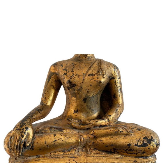 Estatua de Buda Mandalay birmana en bronce con dorado original – Lote 159 – Esculturas, Bronze (photo 9 of 11)