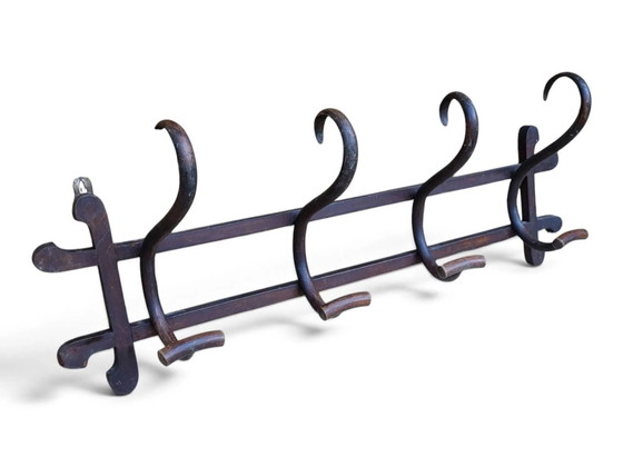 Wall coat rack / 4 hooks in the style of Thonet – Wood, Art Nouveau (photo 4 of 8)