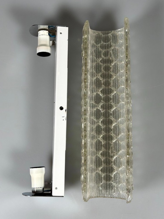 Image 1 of 60er 70er Jahre Wandleuchte Wandlampe Wall Sconce Eis Glas Space Age Design