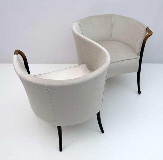 Image 1 of Seltenes Giorgetti Italienisches Samt Sofa "Progetti", 1980er Jahre