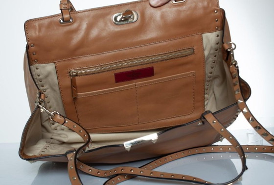 Image 1 of Valentino Garavani, Rockstud Tote in Camel