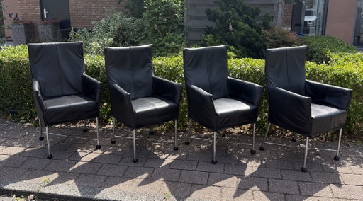 Montis Chaplin – eetkamerstoelen, Leather, Metal