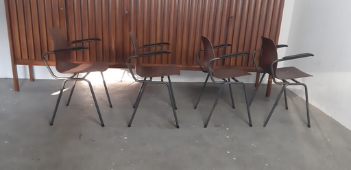 Chaises d'école Pagholz avec accoudoirs 1960