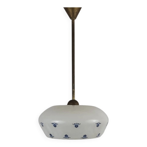 Opaline glass pendant light