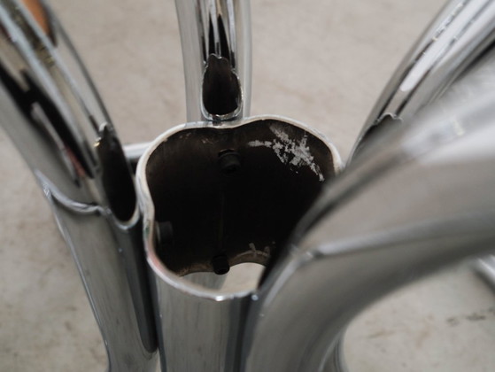 Image 1 of Mesa de cristal, diseño italiano, década de 1970, fabricada por Gastone Rinaldi.
