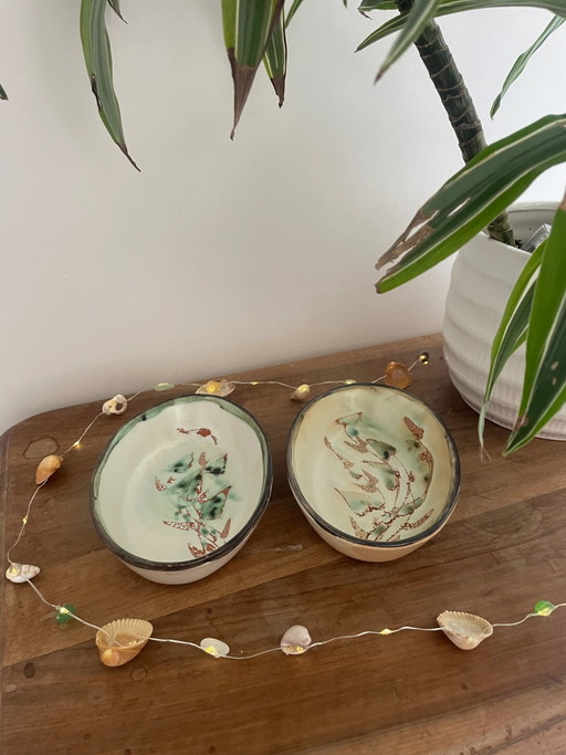 Keramisch opvangbakje duo