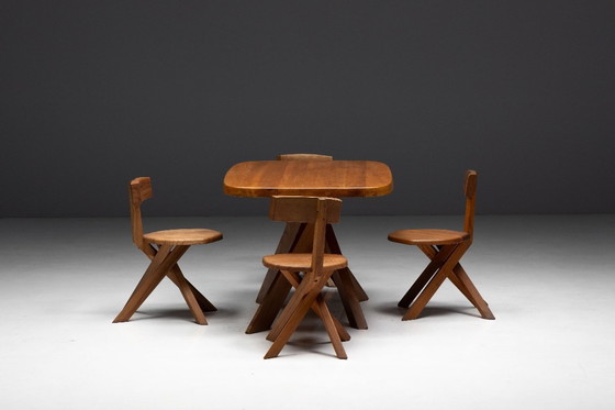 Image 1 of Tavolo da pranzo T35A di Pierre Chapo, Francia, anni '70