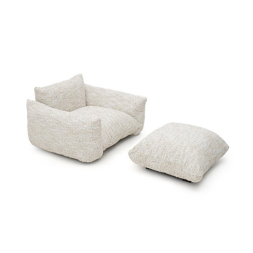 Sessel „Marenco“ mit Hocker von Mario Marenco für Arflex, 1970er Jahre