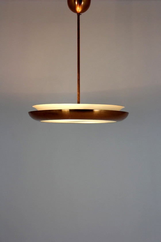 Image 1 of Bauhaus UFO-hanglamp van Josef Hurka voor Napako, jaren 1930.