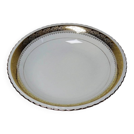 Vintage tiefer Teller aus vergoldetem Limoges-Porzellan, ADP L Royal