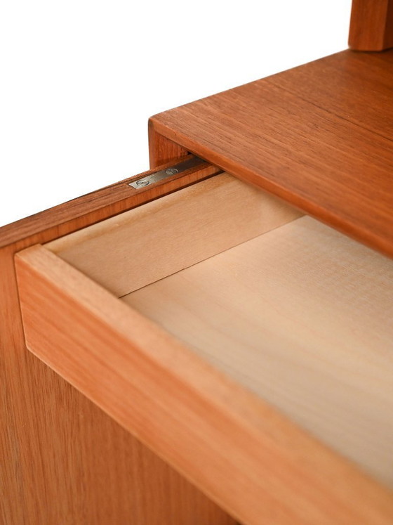 Image 1 of Skandinavisches Teakholz-Bücherregal mit Schrank, 1950er–1960er Jahre