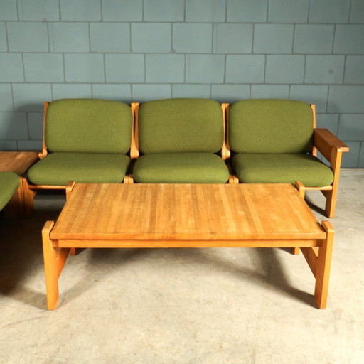 Groupe de sièges modulaires vintage - vert - années 1970