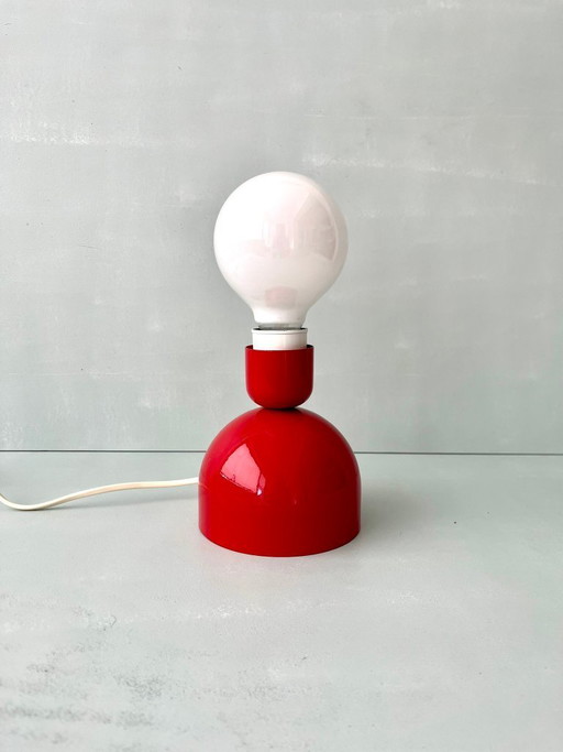 Norlys Lamp, postmodern, Denmark, vintage, 70s, 80s, red, Danish design light