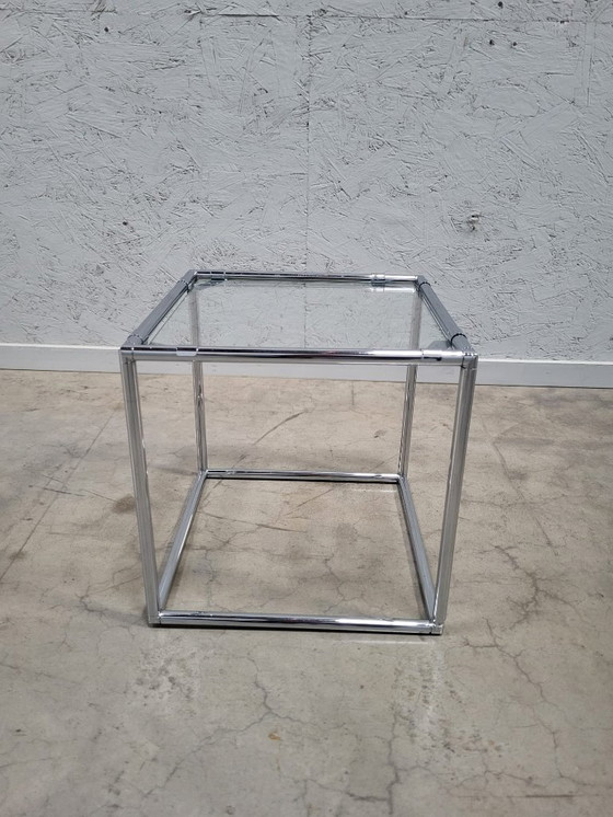 Image 1 of Poul Cadovius Serie Abstracta Modular chrome cube side table 1960s