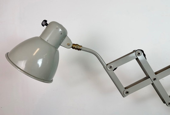 Image 1 of Grijze Duitse industriële schaarwandlamp van SIS, jaren 60.