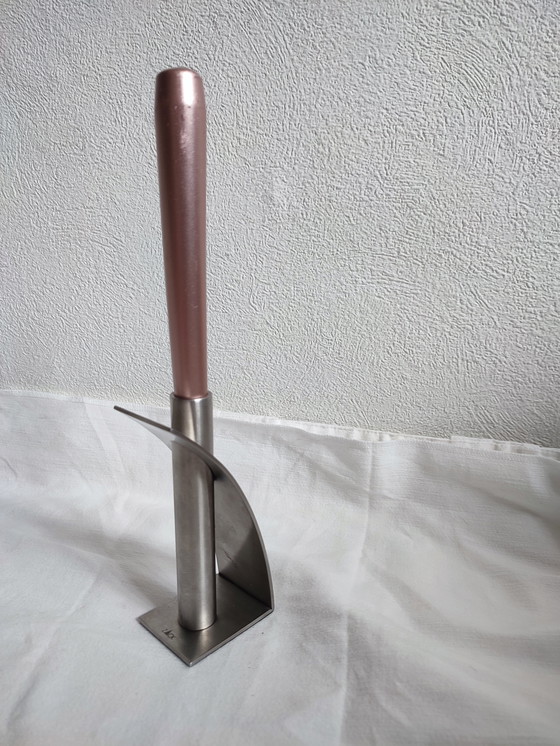 Image 1 of Porte-bougies en acier inoxydable Zack Porte-bougies au design épuré