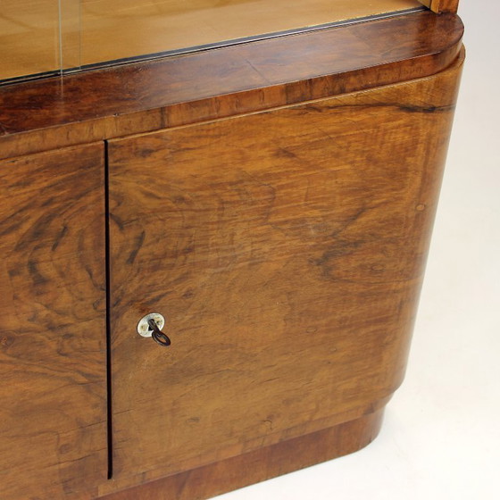 Image 1 of Buffet Art Déco / Bar en noyer, Tchécoslovaquie, années 1930