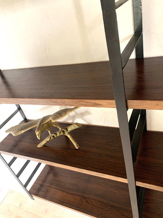 Vintage wandplanken van Rio palissanderhout – Wandrek, Wood, Metal (photo 11 of 12)