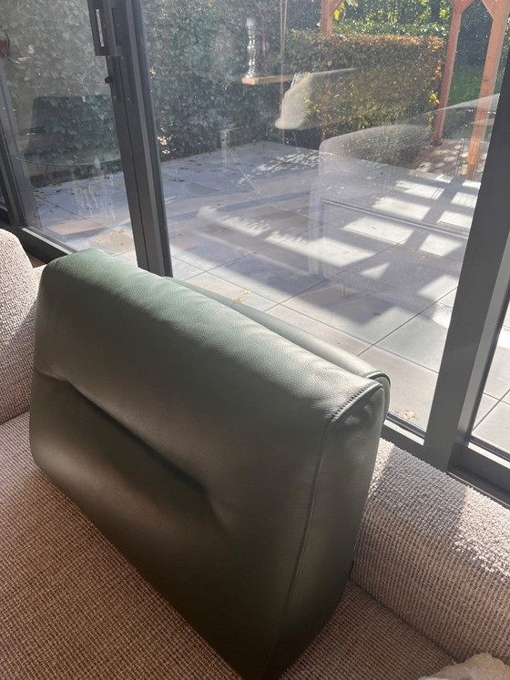 Harvink leren rugkussen, groen I, Kussentjes, Leer, Textiel, Modern (foto 3 van 5)