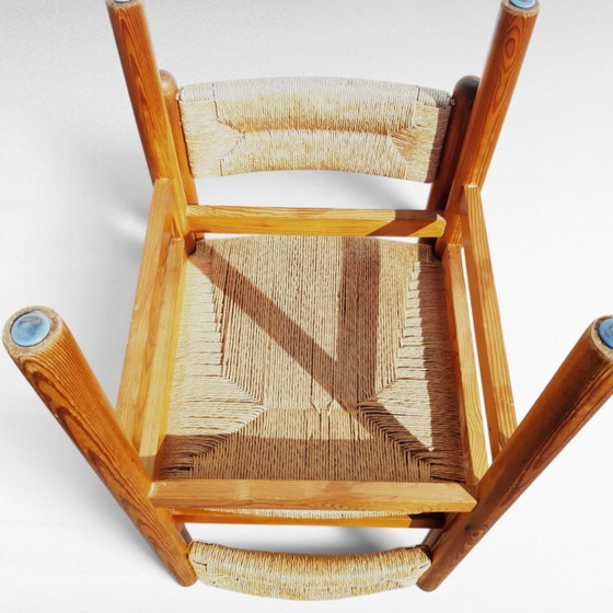 Paar Vintage Design Grenen En Biezen Stoelen, Jaren 70 – Eetkamerstoelen, Wicker (photo 12 of 18)