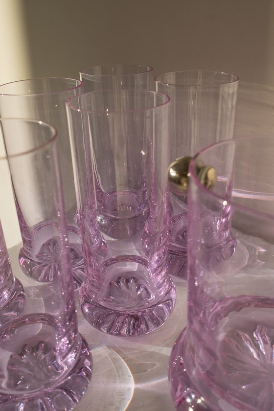 Image 1 of Set da cocktail vintage italiano in lilla con secchiello per il ghiaccio