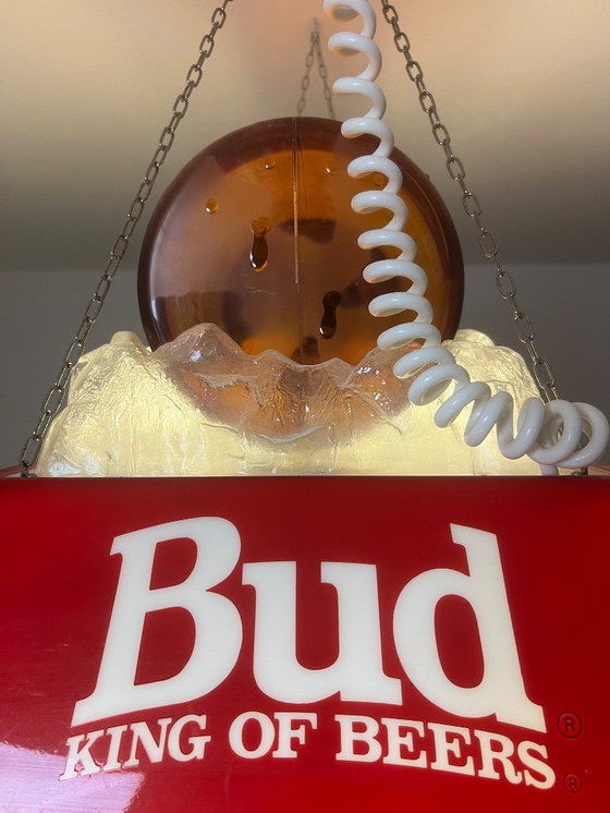 Image 1 of Lampada a sospensione Budweiser – iconica lampada a sospensione vintage xxl da bar e piscina in 3D
