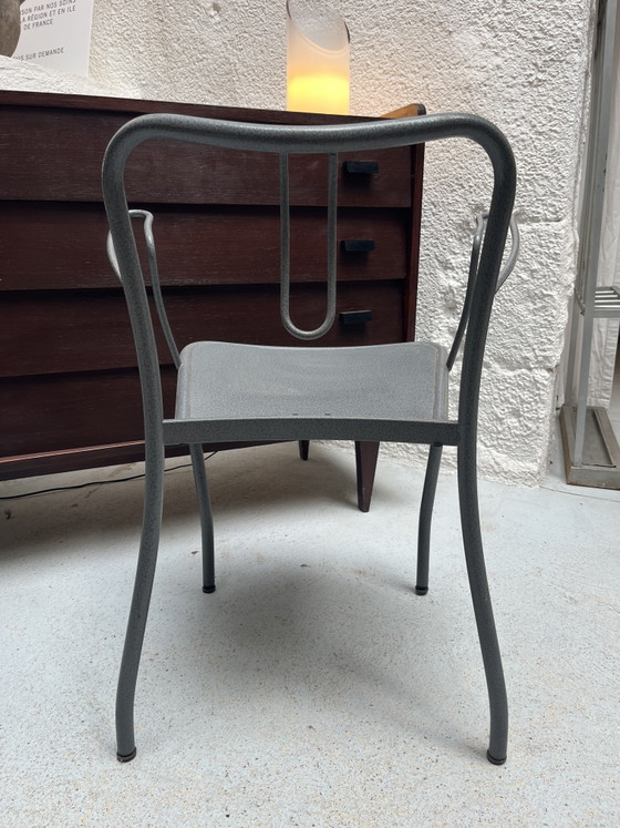 Stalen stoelen uit de jaren 80 – Eetkamerstoelen, Metal (photo 7 of 8)