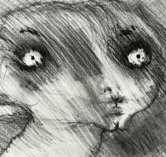 Image 1 of Robert Detheux - Magnifique portrait surréaliste - Vendu encadré 