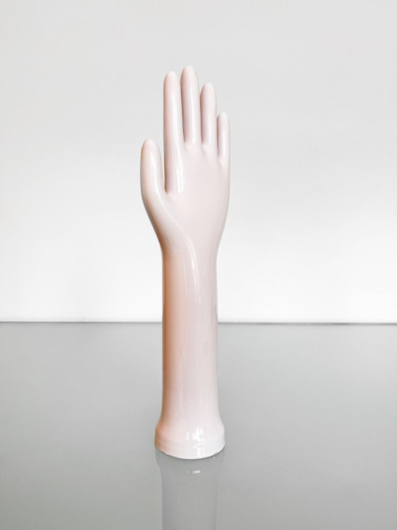 Image 1 of Vintage HCT West Germany Glove Mold Jewelry Display - Pink