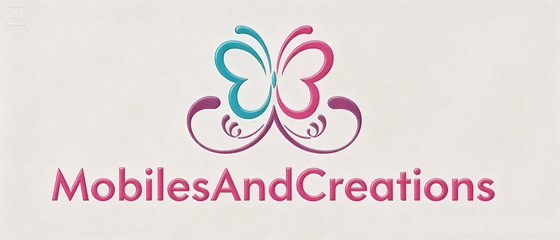 Image 1 of Móvil infantil hecho a mano "Elefante y corazones en las nubes"