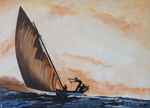Azorisches Walfangboot unter Segeln