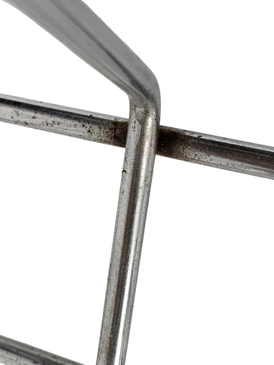 Image 1 of Charles and Ray Eames style magazine rack - Atomic - chrome - wood - Sputnik - 80s